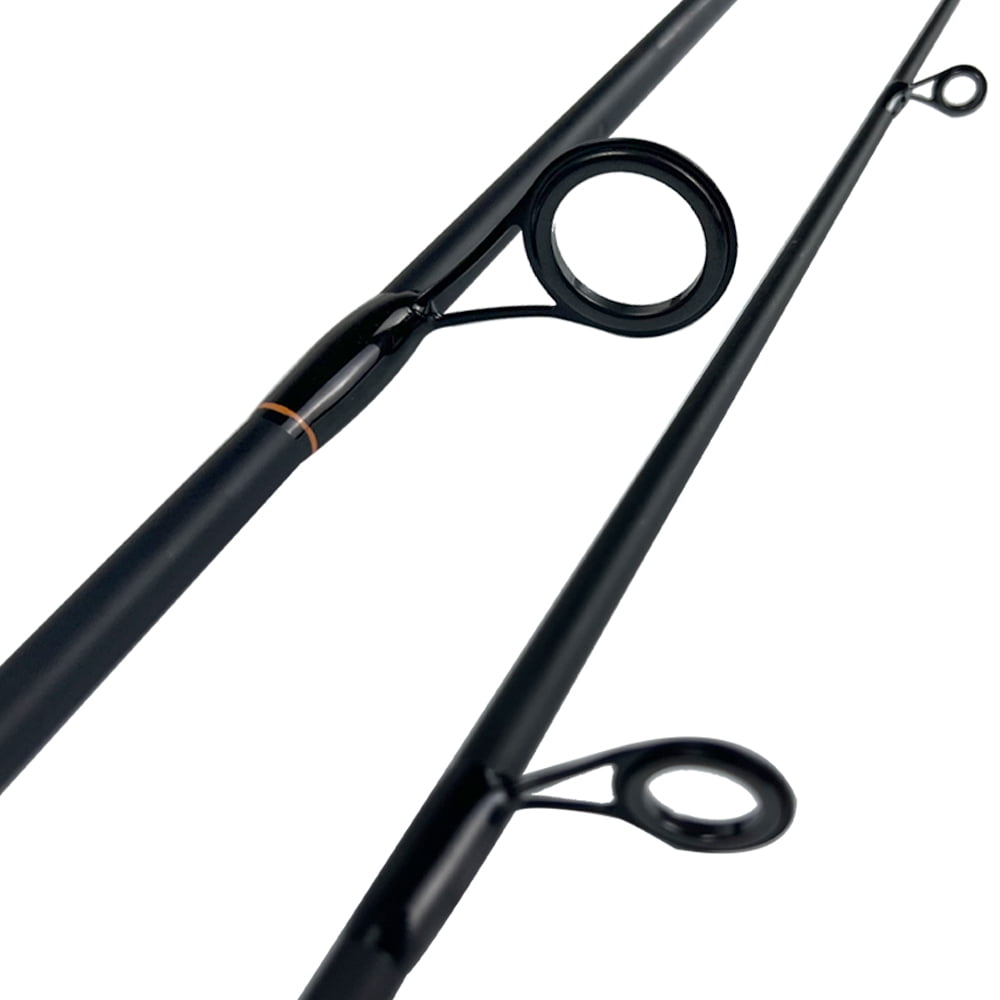 Ozark Trail Grit Stick Spinning Fishing Rod and Reel Combo,  6-foot 6-inch 2-Piece Medium Action Rod, Size 3000 Reel, Left & Right Hand Retrieve, Black with Orange