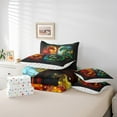 thumbnail image 4 of Erosebridal Magic Dragon Animal Bedding Sets Queen Size, Retro Wildlife Bed Sheets Set, Microfiber 7pcs, 4 of 5