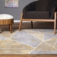 thumbnail image 4 of World Rug Gallery  Geometric Modern Area Rug Yellow 2'x7' Runner 6' Runner, 8' Runner Runner, Indoor Entryway, Kitchen, Bedroom Ivory, Grey Runner,, 4 of 7