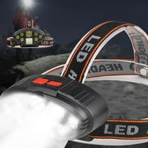 Kraoden USB Rechargeable LED Headlamp, Super Bright Multi-Bead Headlamp with Adjustable Strap, 120° Adjustable Beam, Long Range Floodlight, 4 Light Modes for Outdoor Activities