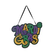 Mardi Gras Glitter Door Hanger for Mardi Gras - Party Decor - Door Decor - Misc Door Decor - Mardi Gras - 1 Piece