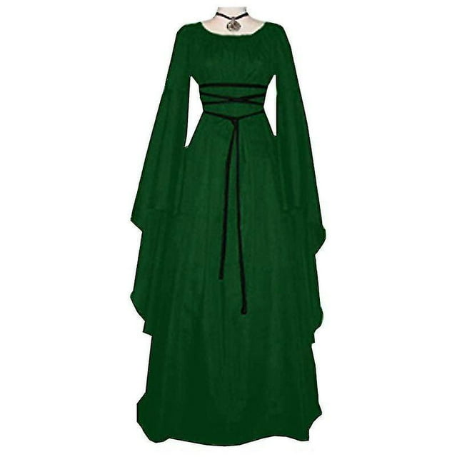 Robe Maxi Médiévale Renaissance d'Halloween pour Femmes, Costume Gothique
