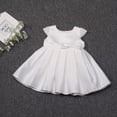thumbnail image 2 of Baby Girls Baptism Dress Girls Christening Gown Flower Girl Dress Pearl Sleeve 12M, 2 of 5