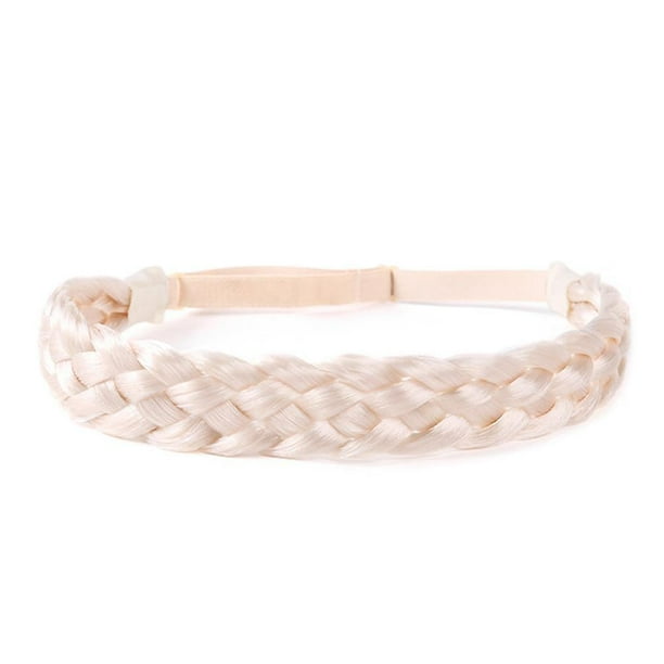 Diadema trenzada de pelo sintético de 5 hebras, diadema clásica con trenzas anchas y gruesas, diadema elástica multicolor