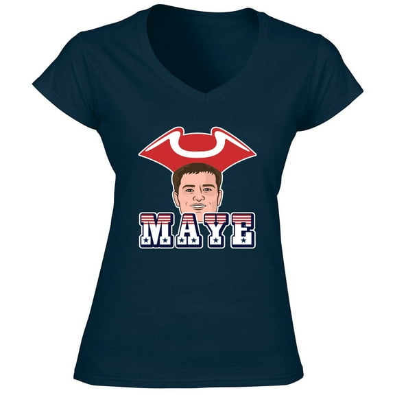Drake Maye Logo New England LADIES V-NECK Shirt T-Shirt
