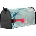 thumbnail image 2 of Teal Marble Magnetic Mailbox Covers 21"x25.5",Elegant Turquoise Ripples Silvery Ocean Modern Luxury Mailbox Wraps Standard Size Abstract Swirls Post Letter Box Cover for Garden Yard Home Patio Decor, 2 of 6