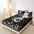 thumbnail image 4 of Manfei Rustic Flower Floral Bed Sheets,Boho Moon Sun King Sheets,Cartoon Fungus Mushroom Sheet Set For Teens,Microfiber Bedroom Decor,4 Pieces, 4 of 7