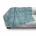 thumbnail image 3 of Abstract Soft Flannel Fleece Throw Blanket, Flower Style Star Like Shapes Art Deco Illustration, Cozy Plush for Indoor and Outdoor Use, 60" x 80", Sky Blue Blue, by Ambesonne, 3 of 6