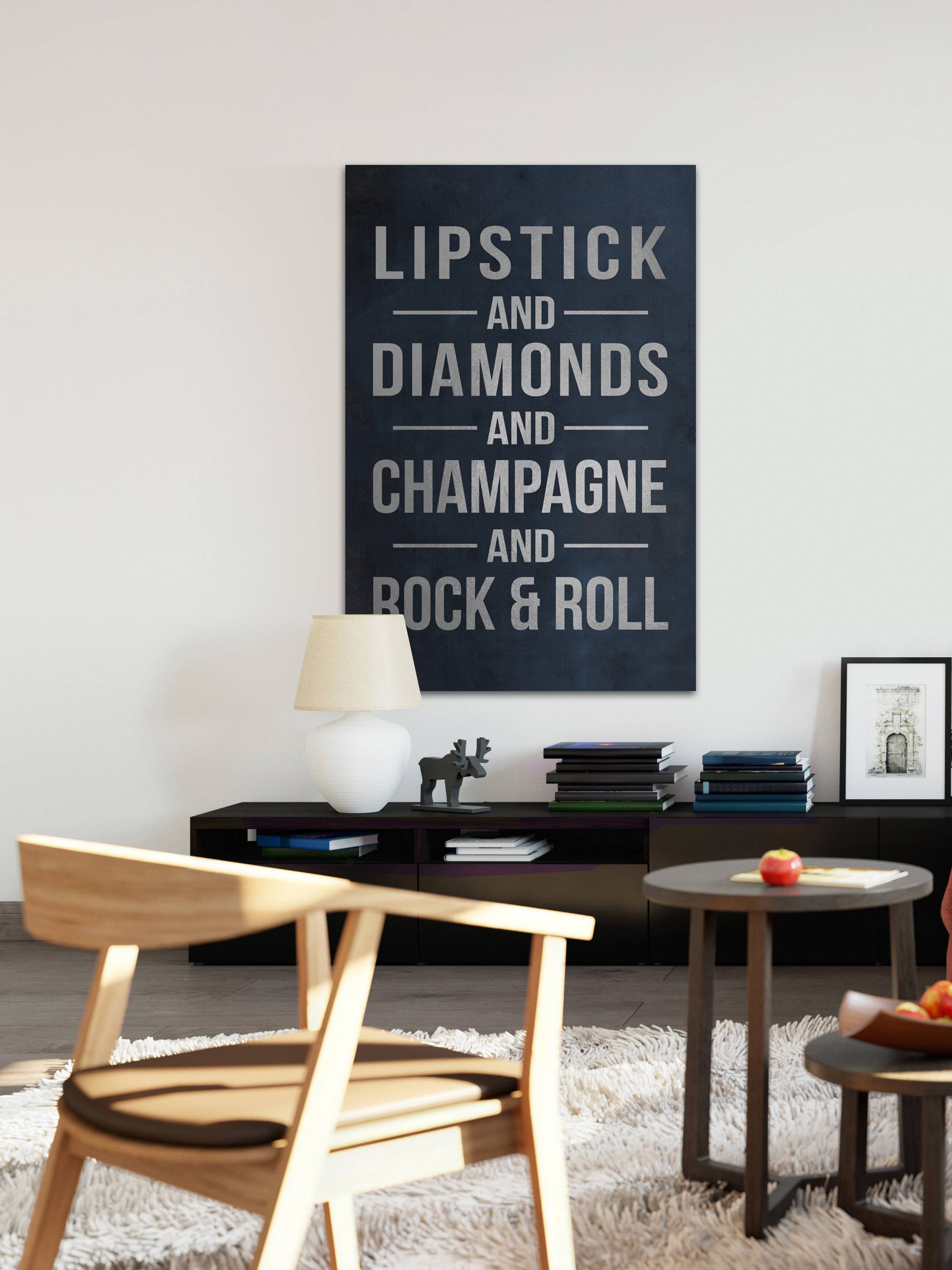 Lipstick and Diamonds Painting Print on Wrapped Canvas