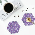 thumbnail image 5 of Pofeuu Owl And Flowers Print Leather Coasters Set of 6, Round Cups Mugs Mat Pad for Home Kitchen Heat Resistant Drink Coasters,Hexagon, 5 of 7