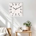 thumbnail image 3 of Farmhouse Beige White Striped Wooden Wall Clock Silent Non Ticking, Modern Stripes Square Wall Clocks Battery Operated, Decor Clock for Home Office, Living Room, Kitchen, 10 Inch, 3 of 9