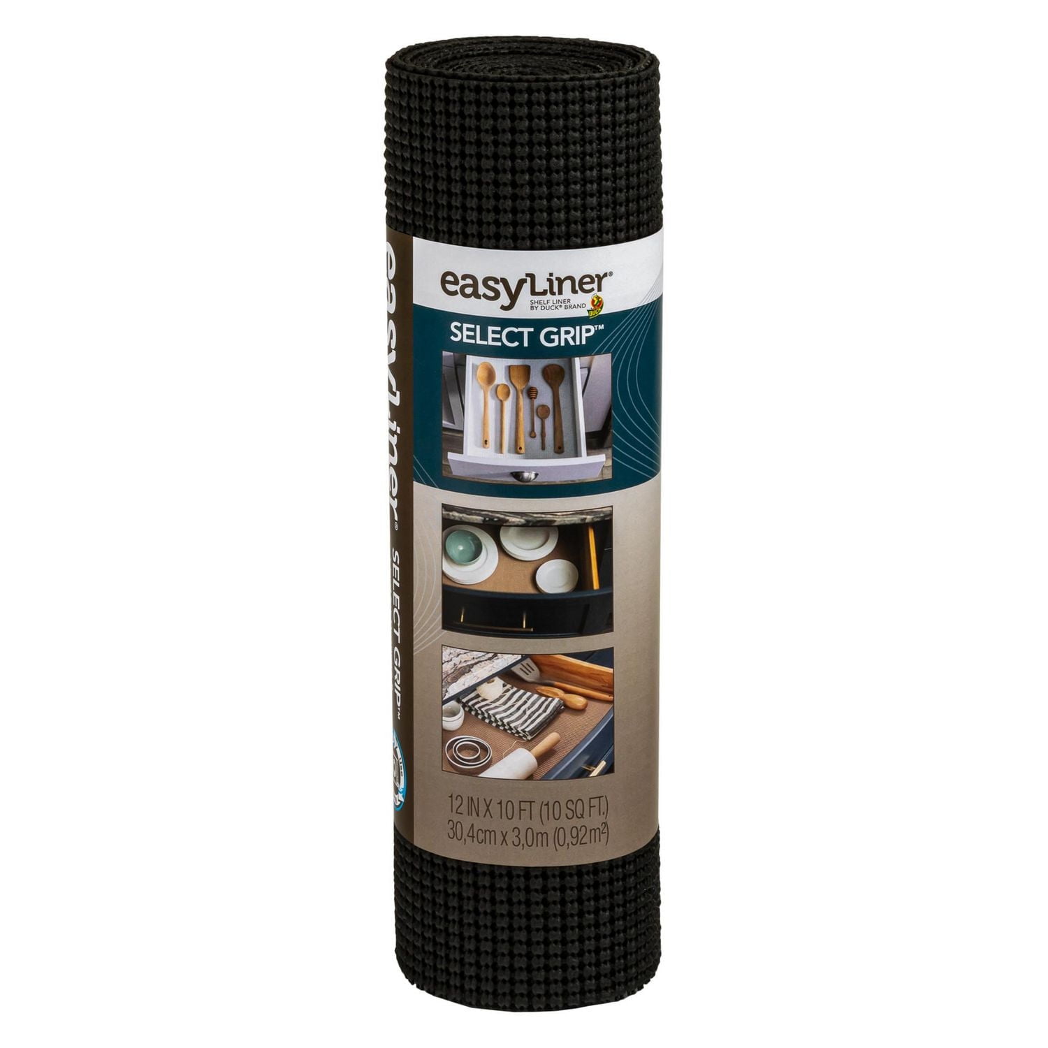 Select Grip EasyLiner Brand Shelf Liner, Black, 12 in. x 10 ft.