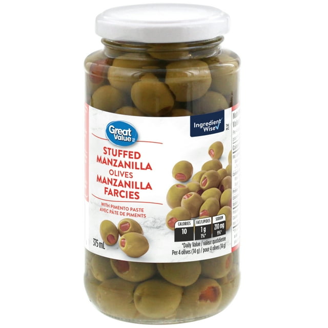 Olives manzanilla farcies avec pâte de piments Great Value