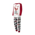 thumbnail image 2 of Family Matching Christmas Pajamas Sets Long Sleeve Santa Claus Print Tops + Plaid Pants or Long Sleeve Jumpsuit, 2 of 9