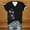 Black, variant on Hamky V Neck T Shirts Womens Short Sleeve Tops Women's Fashion V Neck Short Sleeved Purple Floral Printed Top T Shirt Graphic Tees Womens Tees Black L