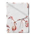 thumbnail image 2 of Flamingo Soft Flannel Fleece Throw Blanket, Watercolor Repetitive Pattern with Exotic Birds Animal Themed Image, Cozy Plush for Indoor and Outdoor Use, 70" x 90", Pale Pink Coral, by Ambesonne, 2 of 5