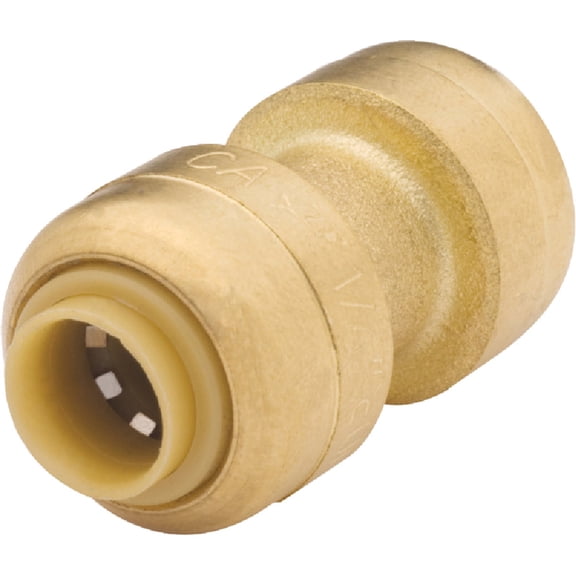 SharkBite 1/4 inch Coupling, Pack of 6, Push to Connect Brass Plumbing Fitting, PEX Pipe, Copper, CPVC, PE-RT, HDPE, U004LF