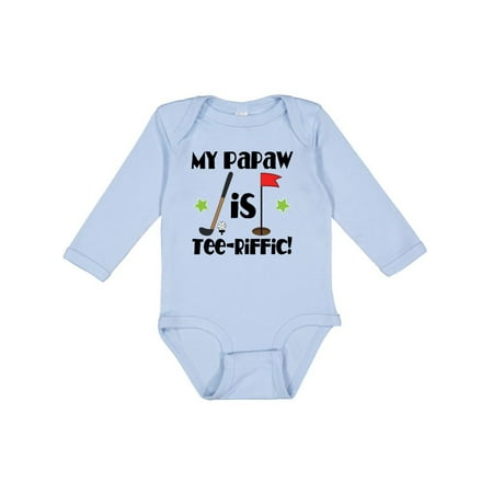 

Inktastic Golfing Papaw Grandchild Gift Baby Boy or Baby Girl Long Sleeve Bodysuit