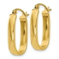 thumbnail image 2 of 14k Polished 3.5mm Oval Hoop Earrings in 14k Yellow Gold, 2 of 3