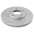 thumbnail image 5 of TRQ Front Performance Brake Rotors Set Premium G-Coated Cross Drilled & Slotted Fits Select 2004-2013 Mazda 3, 5 of 5