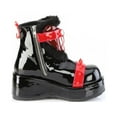 thumbnail image 5 of Demonia CUBBY-57 Women's 2 3/4" Platform Black & Red Ankle Boots with Fur Detail, 5 of 5