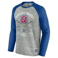 thumbnail image 2 of Men's Darius Rucker Collection by Fanatics  Heather Gray Atlanta Braves Raw Edge Raglan Long Sleeve Baseball T-Shirt, 2 of 4