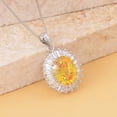 thumbnail image 2 of LUSTRO STELLA Platinum Plated 925 Sterling Silver Brilliance Cut  Yellow White Cubic Zirconia CZ Pendant Necklace Wedding Anniversary Bridal Her Size 18" Ct 6.4 Birthday Christmas Gifts, 2 of 8