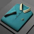 thumbnail image 4 of Camisa de manga corta para hombre, camisas de moda informales con solapa que absorben el sudor, camiseta para hombre Verde claro 4XL, 4 of 9