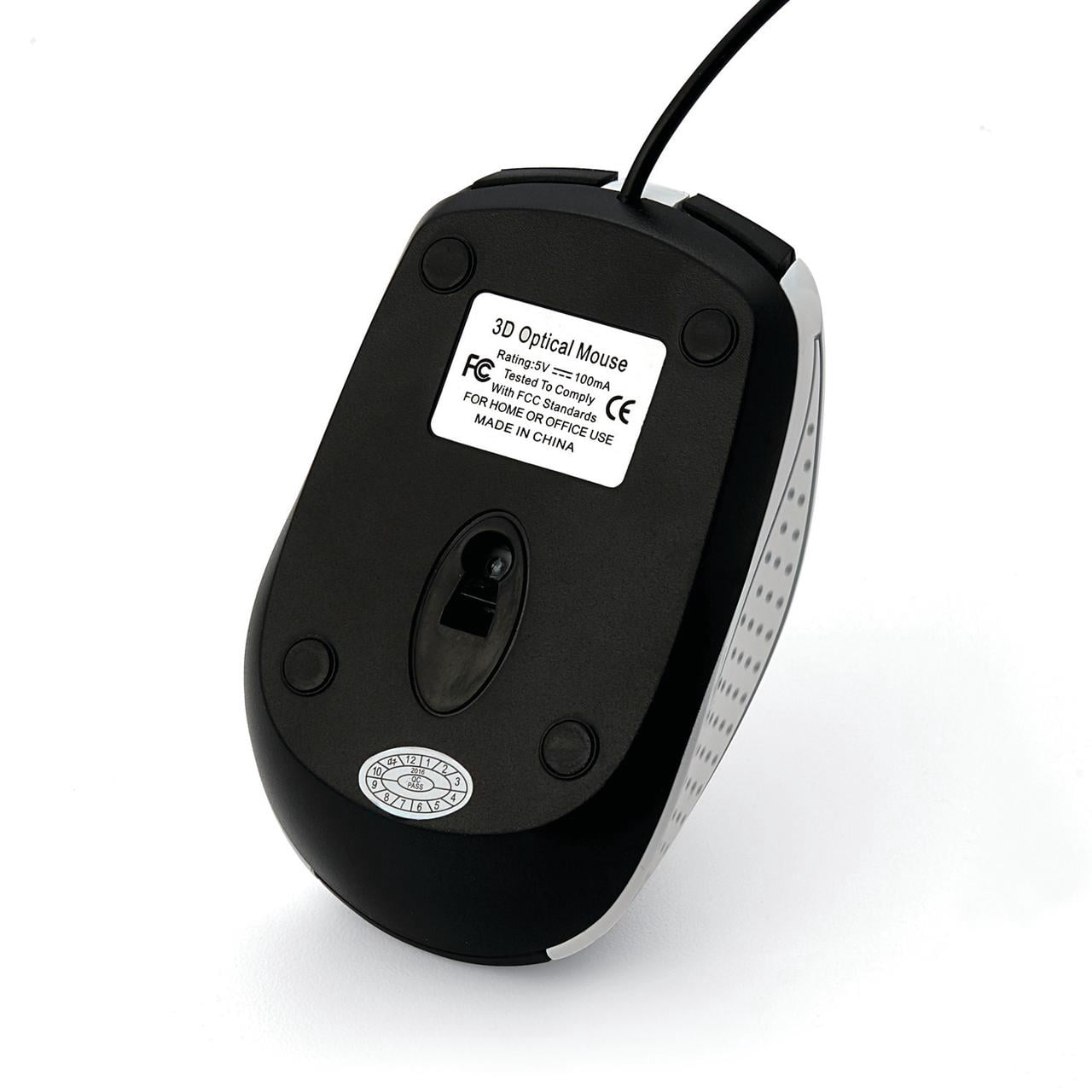 Verbatim Corded Optical Computer Mouse, Ergonomic, 3 Buttons, USB (White)