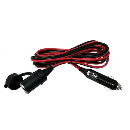 Powermadd Star Series Handguard Extensions - Tetra-Teknica MotoBasics Series CLE-12 12V Cigarette Lighter Extension Cord with 15A Fuse and Power-on LED, Male to Female, 12 Feet, 16 Gauge Copper Wire