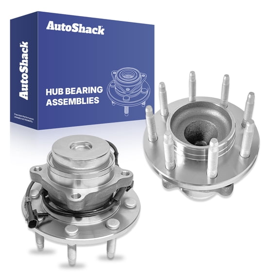 AutoShack Front Wheel Hub Bearing Assemblies - Driver and Passenger Side for Chevrolet, Express 3500 2003-2017 Express 2500 2003-2017, RWD L4 2.8L V6 4.3L V8 4.8L 5.3L 6.0L 6.6L - 8-Lug, With ABS