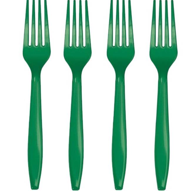 Group Premium Plastic Forks, Emerald Green 24 per Case Case of 12