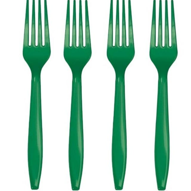 Group Premium Plastic Forks, Emerald Green - 24 per Case - Case of 12
