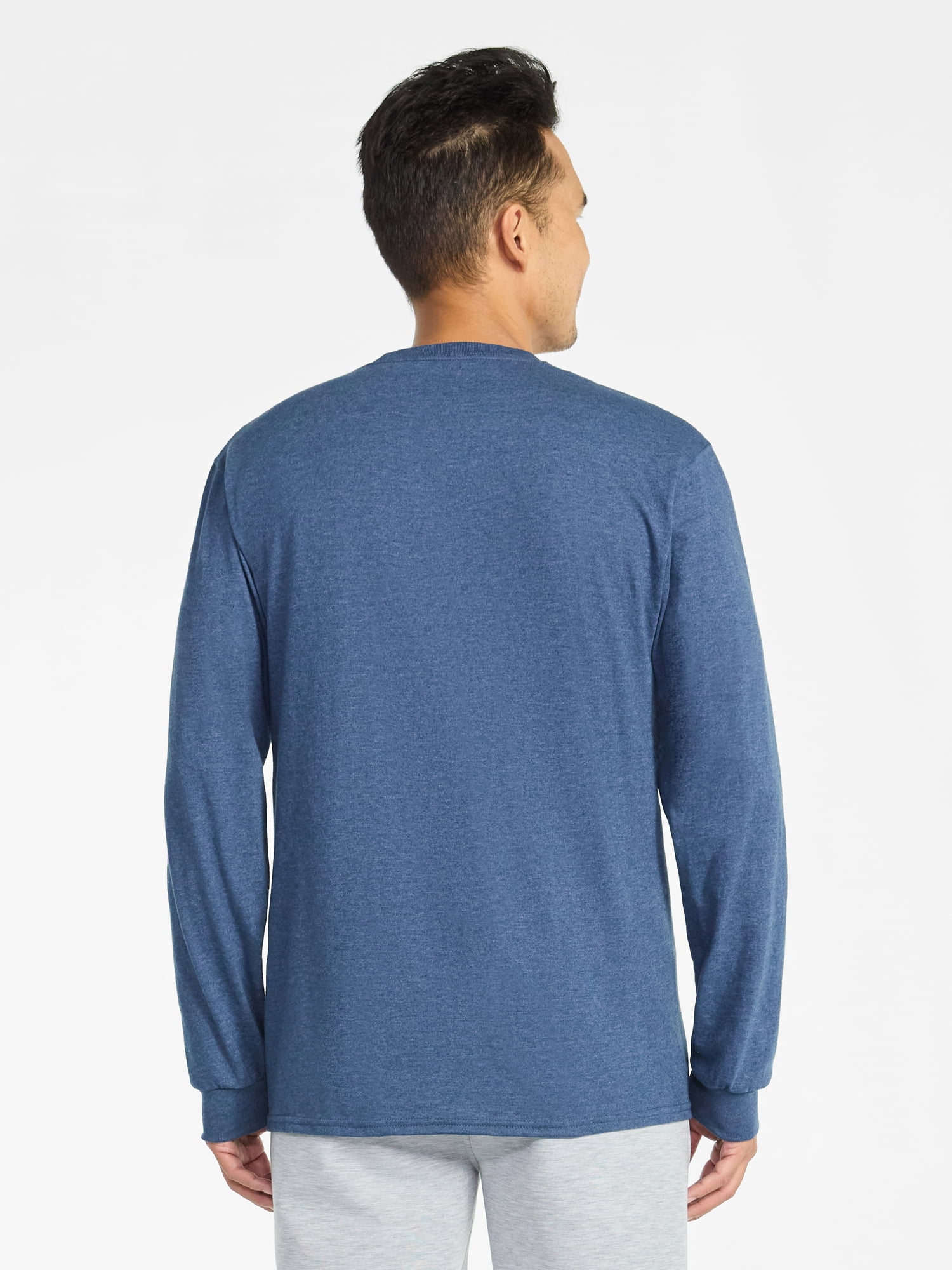 Athletic Works Men's and Big Men's Cotton Tee with Long Sleeves, Sizes S-3XL