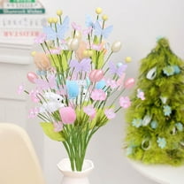 kladzum Artificial Easter Branches Easter Eggs Picks Easter Eggs Tree Branches Spring Floral Easter Decorationss for Spring Party Flower Arrangement Wreath Decor
