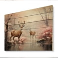 thumbnail image 2 of Designart "Deer Gentle Pink Wilderness I" Animals Print on Natural Pine Wood, 2 of 5