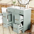 thumbnail image 2 of Compact 36" Green Bathroom Vanity with Ceramic Sink and Versatile Storage for Small Bathrooms, 2 of 7