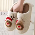 thumbnail image 4 of Cómodas pantuflas de algodón de invierno con dibujos animados de Papá Noel para hombres y mujeres, pantuflas cálidas de algodón para parejas, 4 of 6