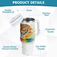 thumbnail image 4 of 40 Oz Car Handle Water Bottle Water Cup Water Bottle Water Jug Coffee Cup Travel Water Bottle Rainbow Cute Tiger, 4 of 8