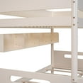 thumbnail image 3 of Wood Twin Over Full Bunk Bed with Bulit-in Storage Shelves and Twin Size Trundle,Bunk Bed with Safety Ladder and Guardlails, 3 of 7