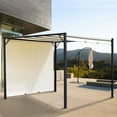 thumbnail image 2 of Outsunny 10' x 10' Steel Pergola Retractable Canopy Cream White, 2 of 10