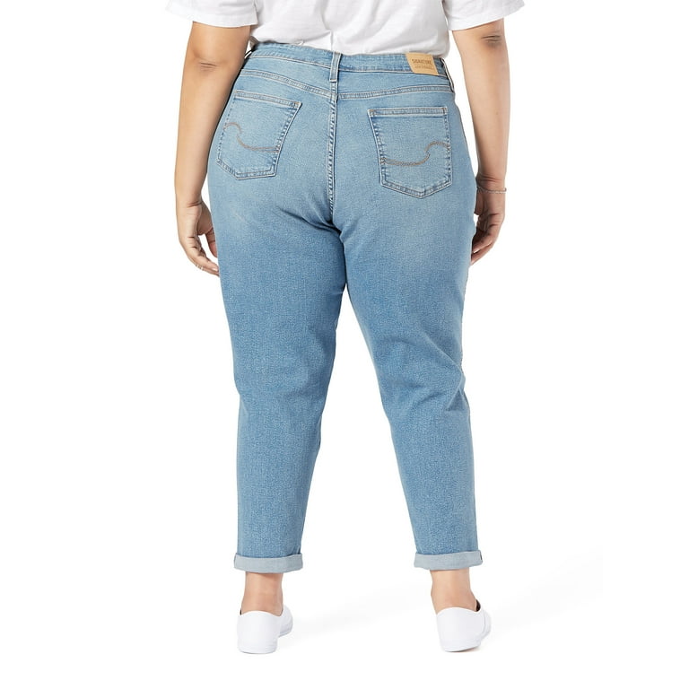 Signature by Levi Strauss & Co. Women's Plus Size Heritage Mid Rise Slim Fit  Boyfriend Jeans 