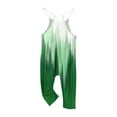 thumbnail image 5 of Jinhomg Girls Adjustable Strap Overalls Cute Gradient Casual Jumpsuits Baggy Comfy Sleeveless One Piece Bib Pants with Pockets 90% off Clearance Sale Green 13 Years, 5 of 9