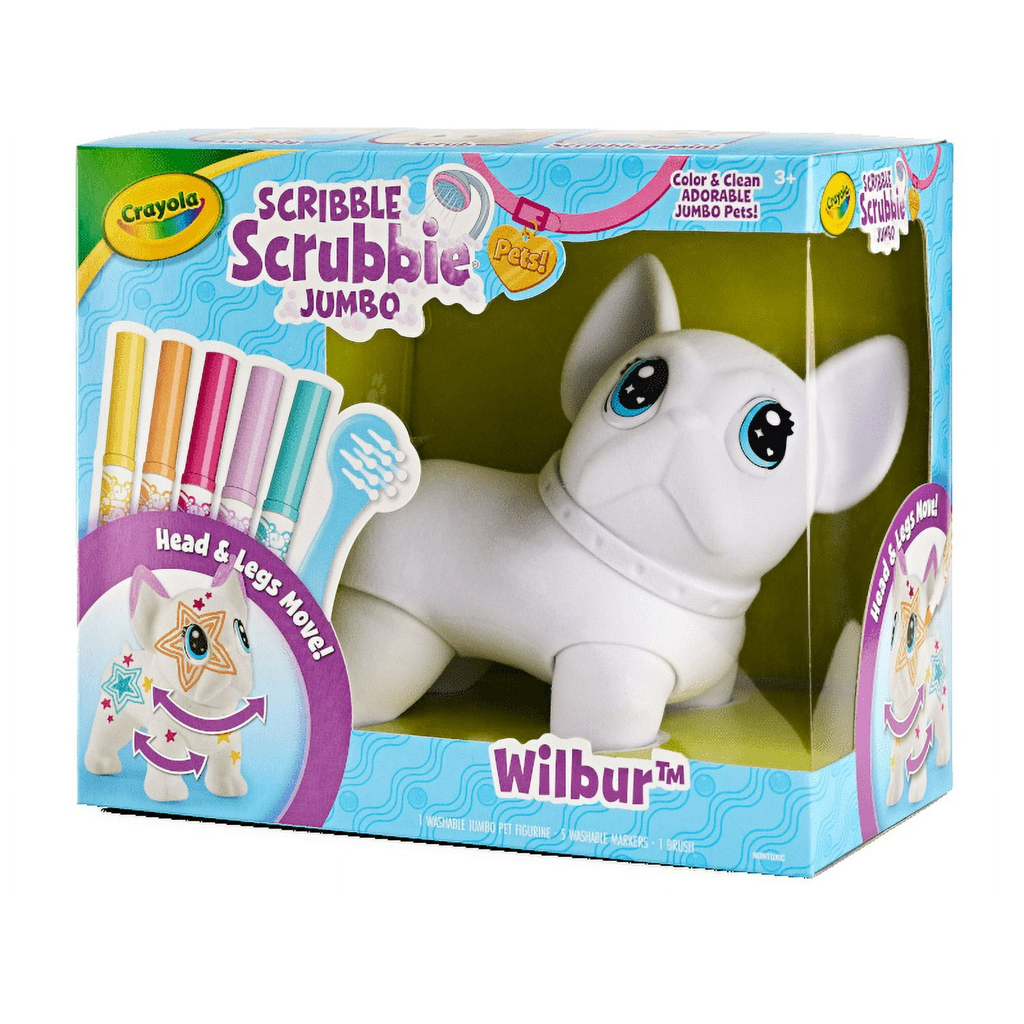 Crayola Scribble Scrubbie Jumbo (7 inch), Customizable Toy, French Bulldog Pet, Arts & Coloring Gift