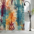 thumbnail image 2 of Bohemian Style Fabric Shower Curtain Abstract Watercolor Washable Shower Curtains for Bathroom, Waterproof Bath Curtain with Hooks Home Decor 36x72in, 2 of 8