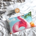 thumbnail image 5 of Fuzoiu Tropical Flamingo Pool Float Print Pillow Case with Hidden Zipper,Pillow Covers,Soft and Comfortable Pillowcase-16"x24", 5 of 6