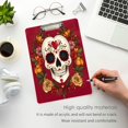 thumbnail image 3 of FORMRS Acrylic Clipboard with Low Profile Clip Standard A4 Letter Size, 12.5" x 9", Skull Flower, 3 of 8