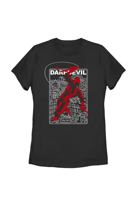 Womens Marvel: Daredevil City Outline Daredevil T Shirt