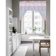 thumbnail image 4 of Colorful Stripe Kitchen Curtains Swag Valance for Windows/Bathroom/Cafe, Modern Pink Purple Blue Vertical Striped Rod Pocket Drape Panel Swag Curtains Valance for Bedroom/Living Room 56"x36", 4 of 6