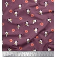 thumbnail image 1 of Soimoi Poly Georgette Fabric Floral & Dog Cartoon Fabric Prints by Yard 52 Inch Wide, 1 of 3